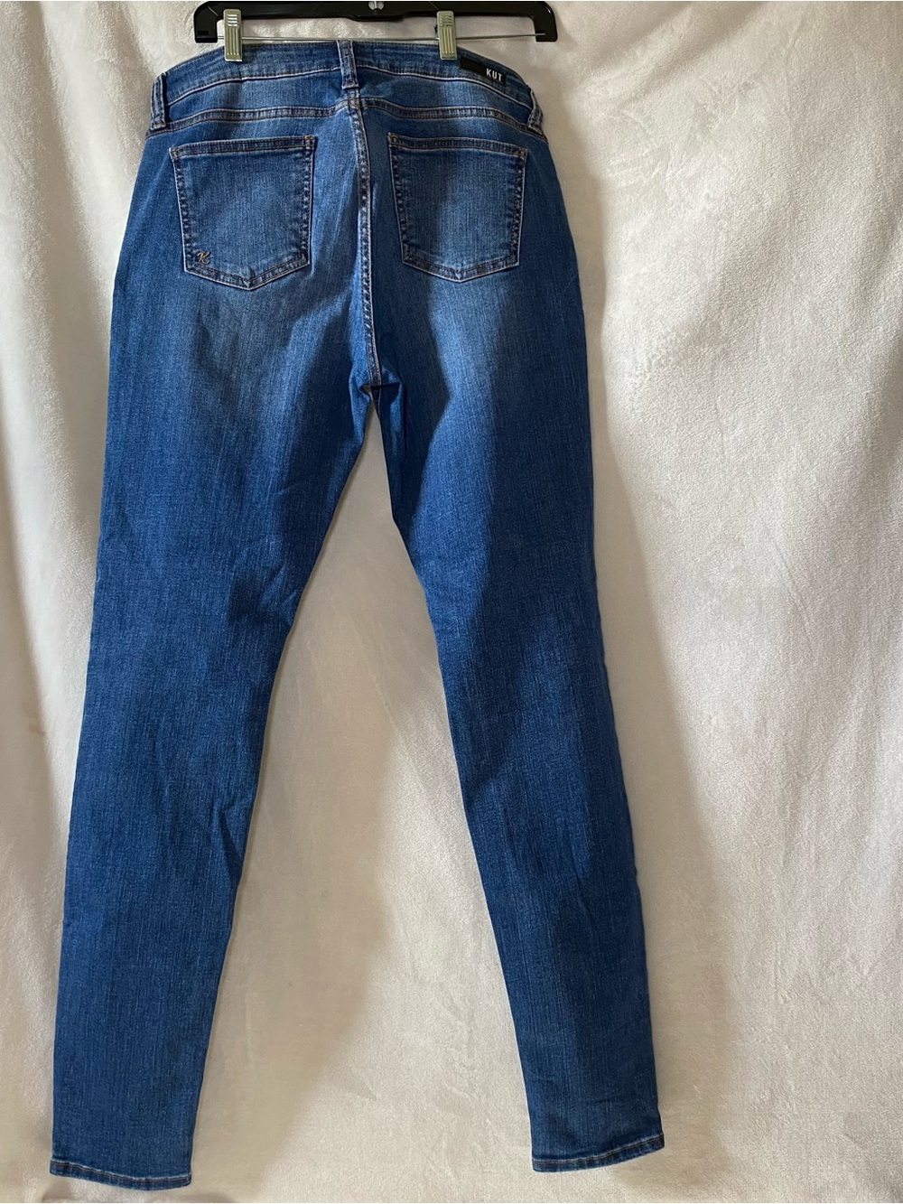 Kut from the Kloth Mid to Dark Blue High-Rise Skinny Ankle Jeans